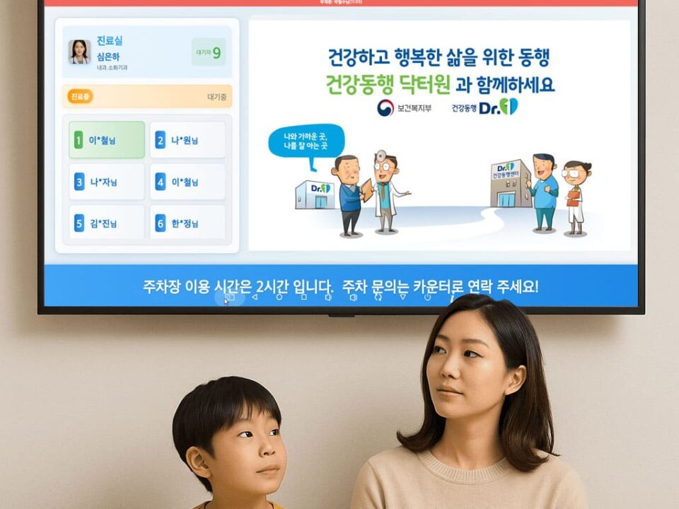 병원 진료대기 솔루션 | 병원순번대기 | EasySign Call Man Signage mini 2 이지사인진료대기실